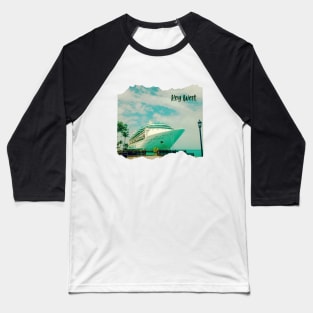 Boat photo Key West Florida blue sky palmtree landscape USA nature lovers Baseball T-Shirt